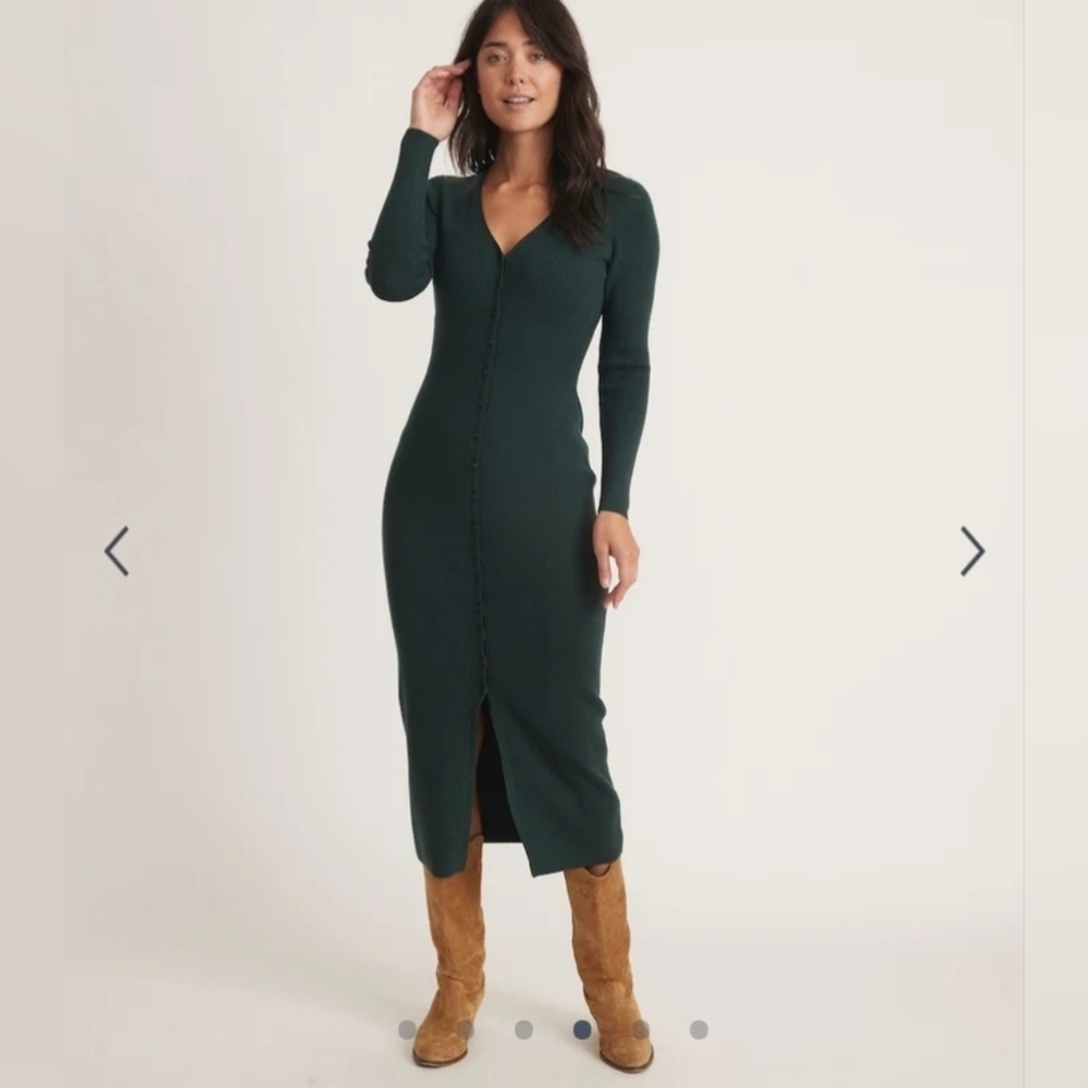Marine layer Brea Rib Midi Dress in Ponderosa Pine - Picture 2 of 6